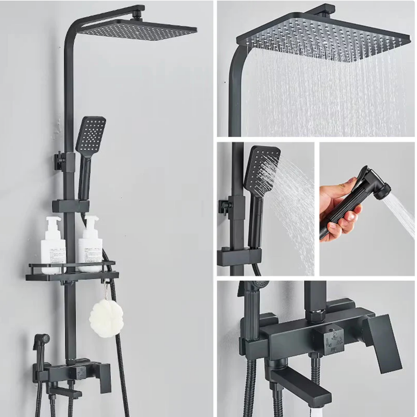 Colonne de douche Chrome — effet pluie & jets haute pression - Chrome