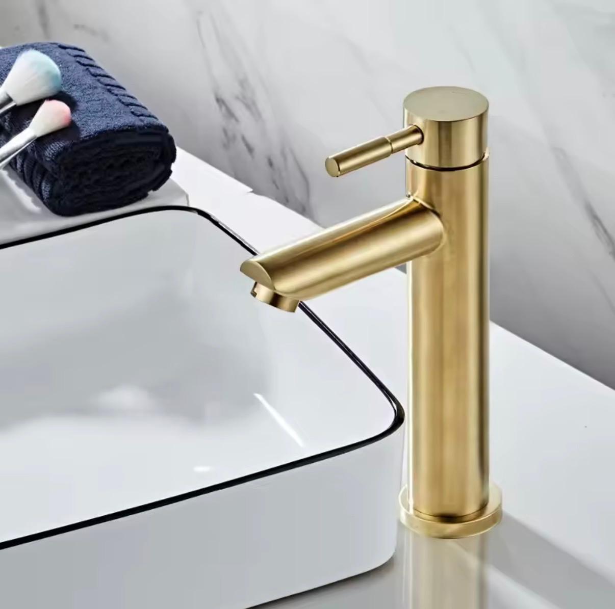 Mitigeur Lavabo Or Brossé – Robinet Salle de Bain (4 Tailles)