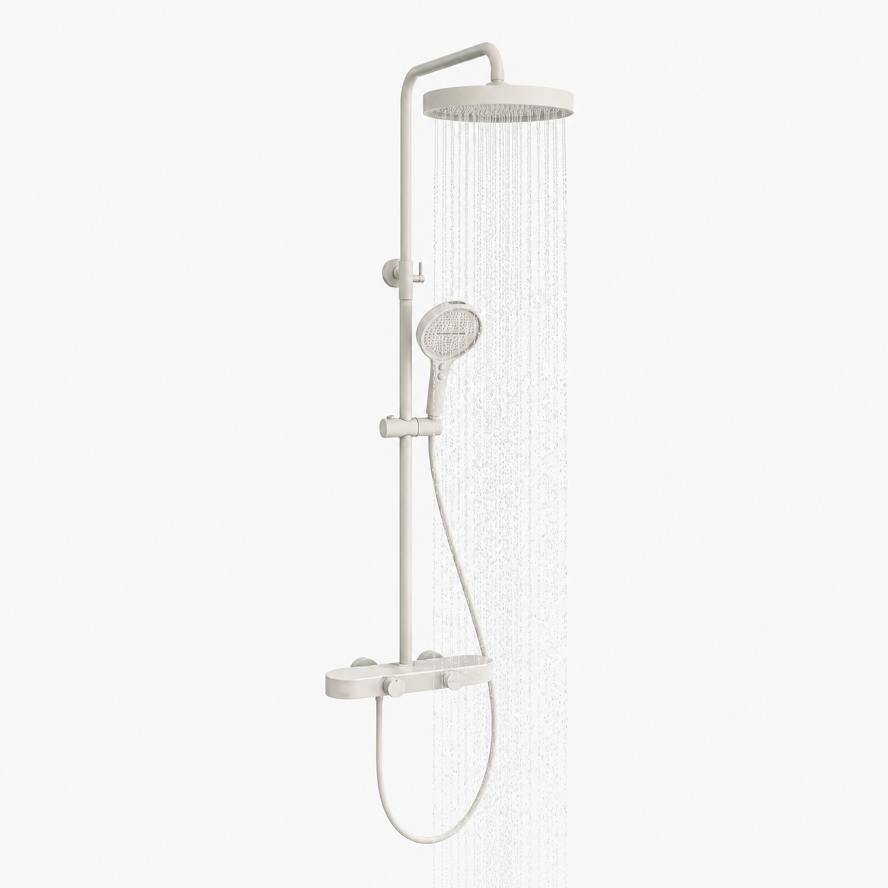 Colonne de Douche Thermostatique Luxe Gris Brossée – 4 Voies Pluie & Cascade