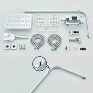 Colonne de Douche Thermostatique avec Affichage Digital – Pluie et Douchette - Noir mat & Chrome