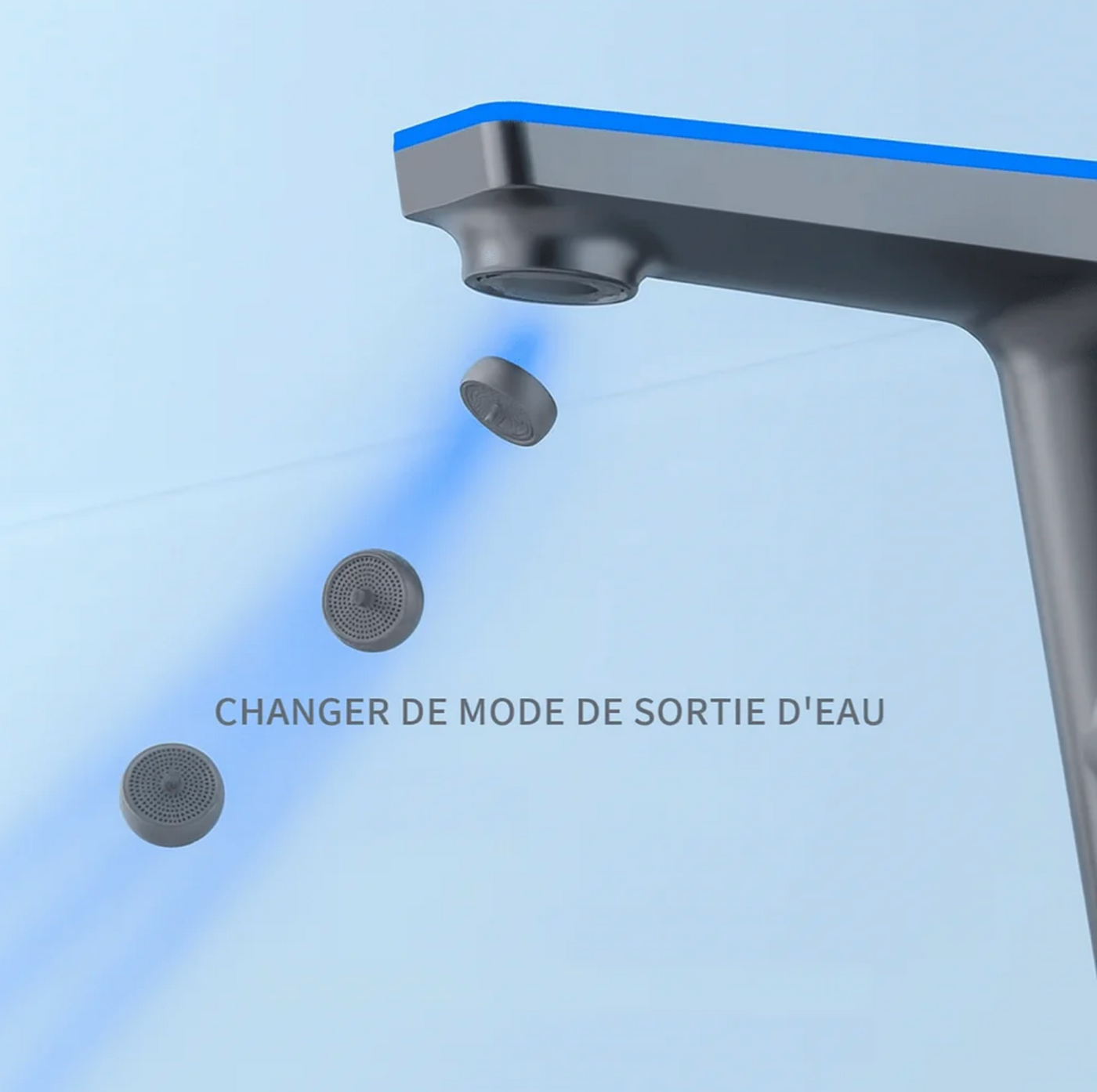 Robinet de salle de bain LED – affichage température / mitigeur moderne