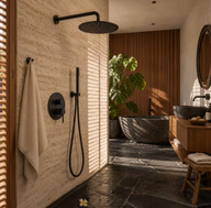 Colonne de Douche Encastrable Ronde – Pluie & Douchette - Or rose