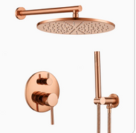 Colonne de Douche Encastrable Ronde – Pluie & Douchette - Noir mat