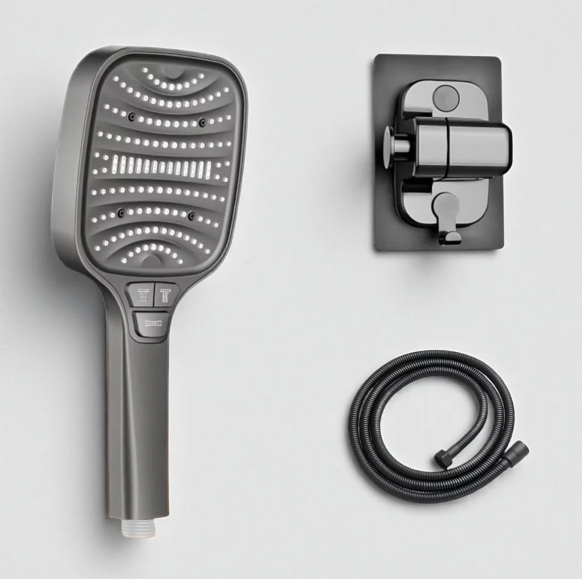 Pommeau de Douche Anti-Calcaire – Haute Pression & Économie d’Eau, 7 Modes, Bouton Stop