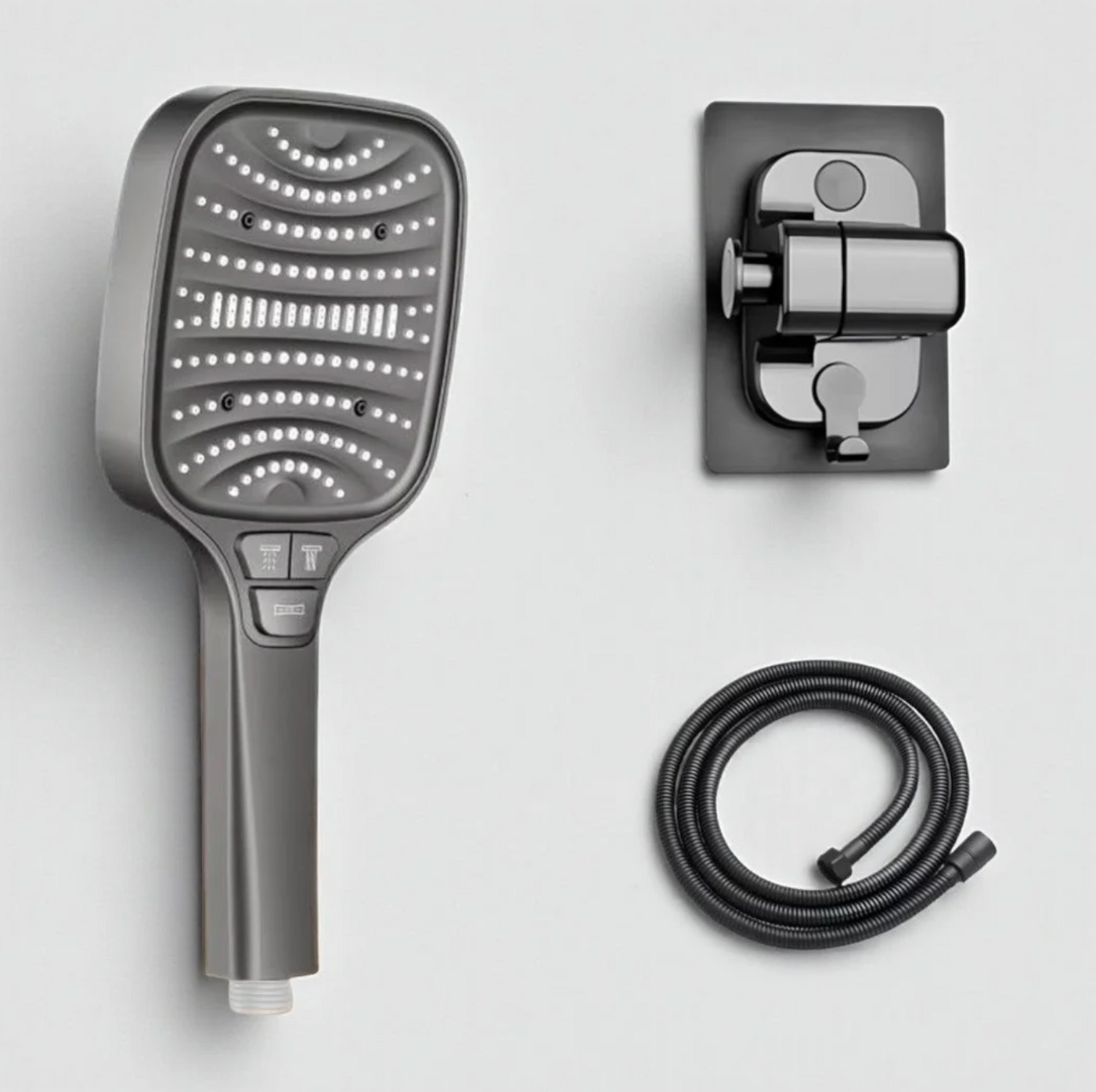 Pommeau de Douche Anti-Calcaire – Haute Pression & Économie d’Eau, 7 Modes, Bouton Stop