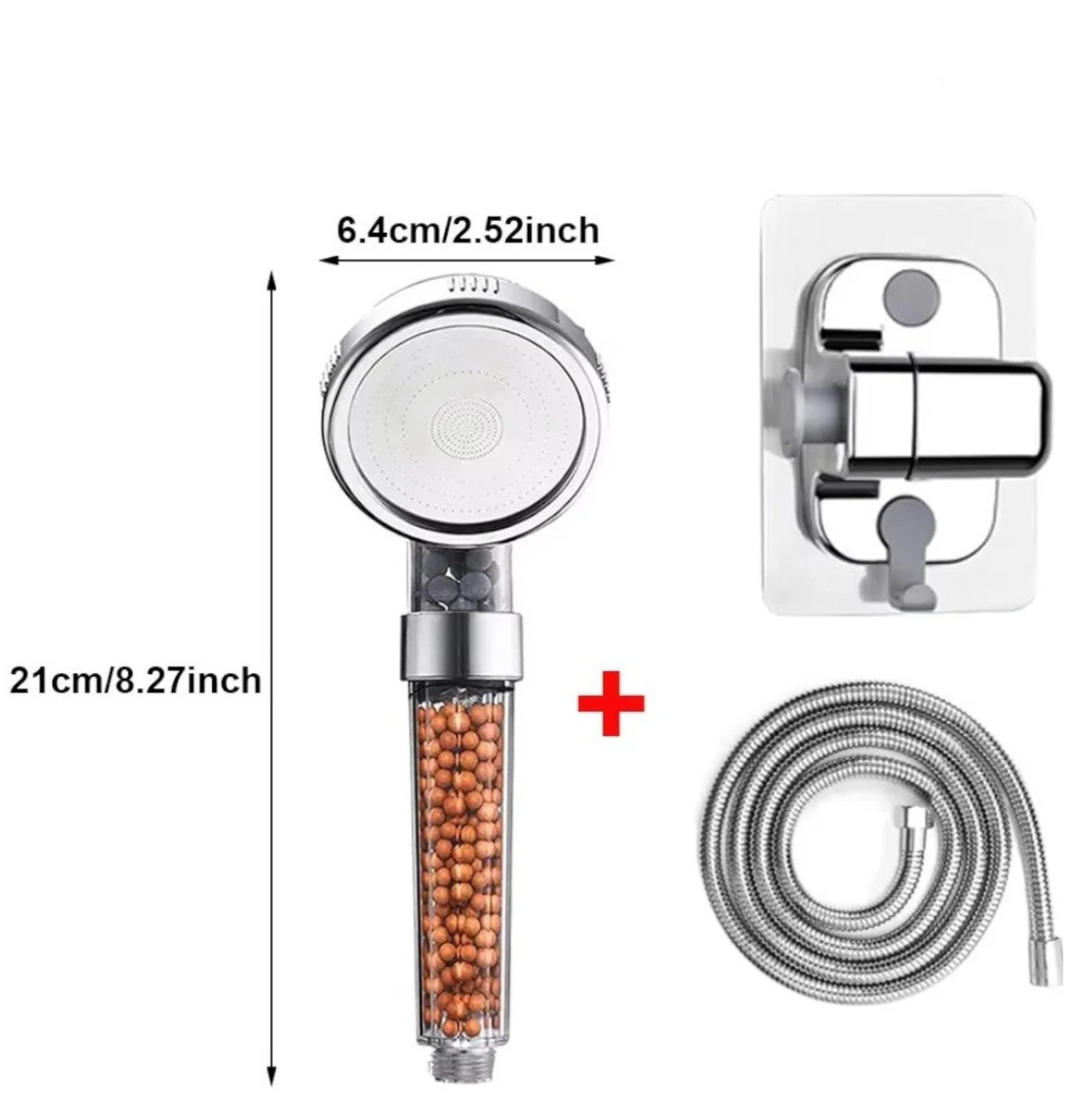 Pommeau de Douche Anti-Calcaire Filtrant – Billes Minérales, Haute Pression