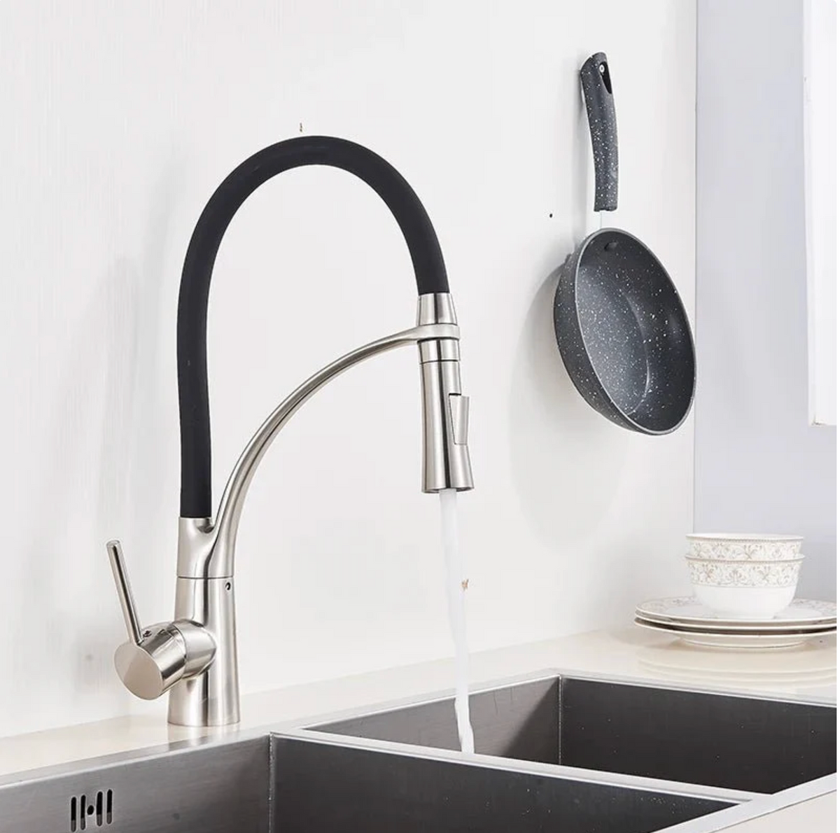 Robinet de cuisine flexible professionnel – Douchette extractible & rotation 360°