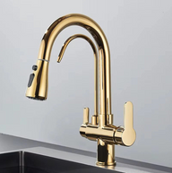 Robinet de cuisine 3 voies – Eau filtrée & douchette extractible