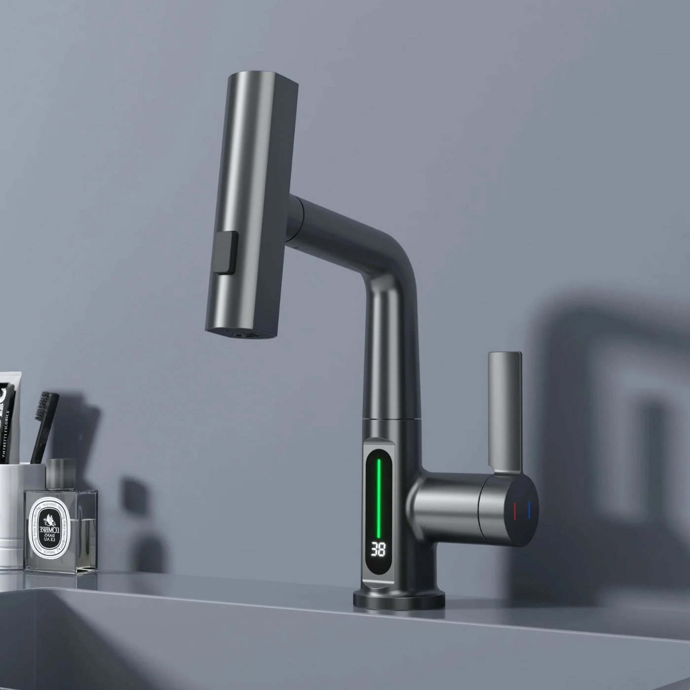 Robinet de cuisine digital – Douchette extractible 3 jets 360°