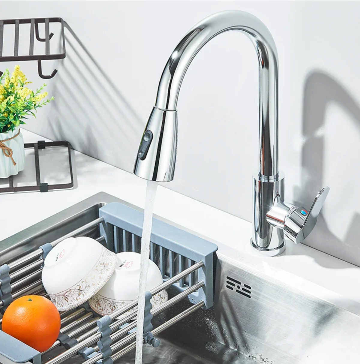 Robinet de cuisine extractible – Jet douchette & rotation 360°