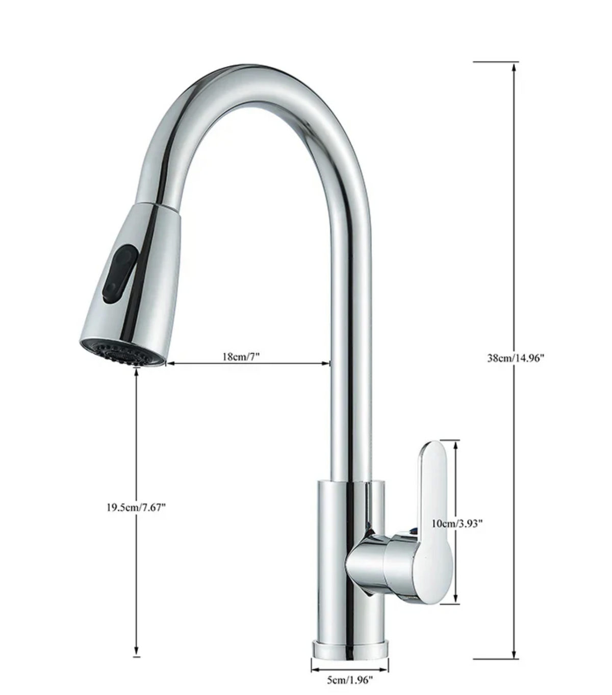 Robinet de cuisine extractible – Jet douchette & rotation 360°