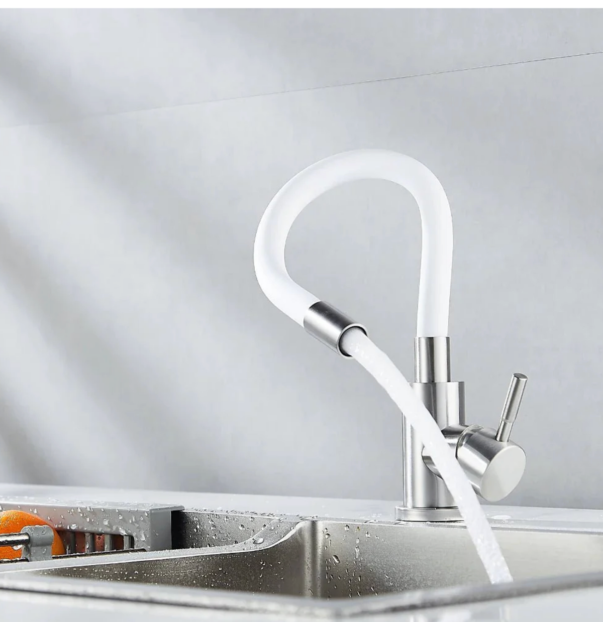 Robinet de cuisine flexible – Bec 360° en acier inoxydable