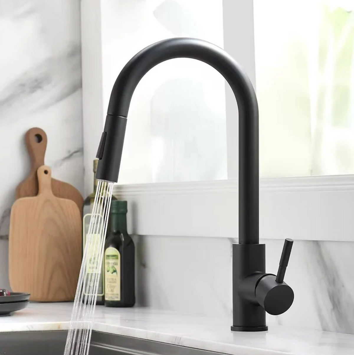 Robinet de cuisine bec haut – Extractible 360°