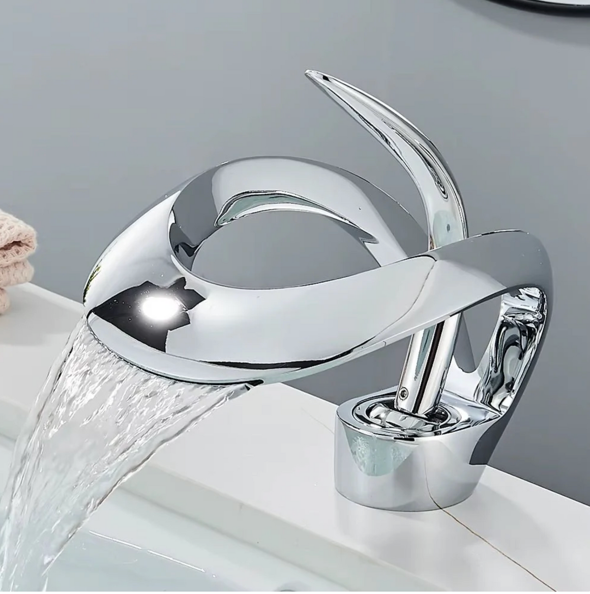 Robinet lavabo cascade design – Mitigeur en laiton durable