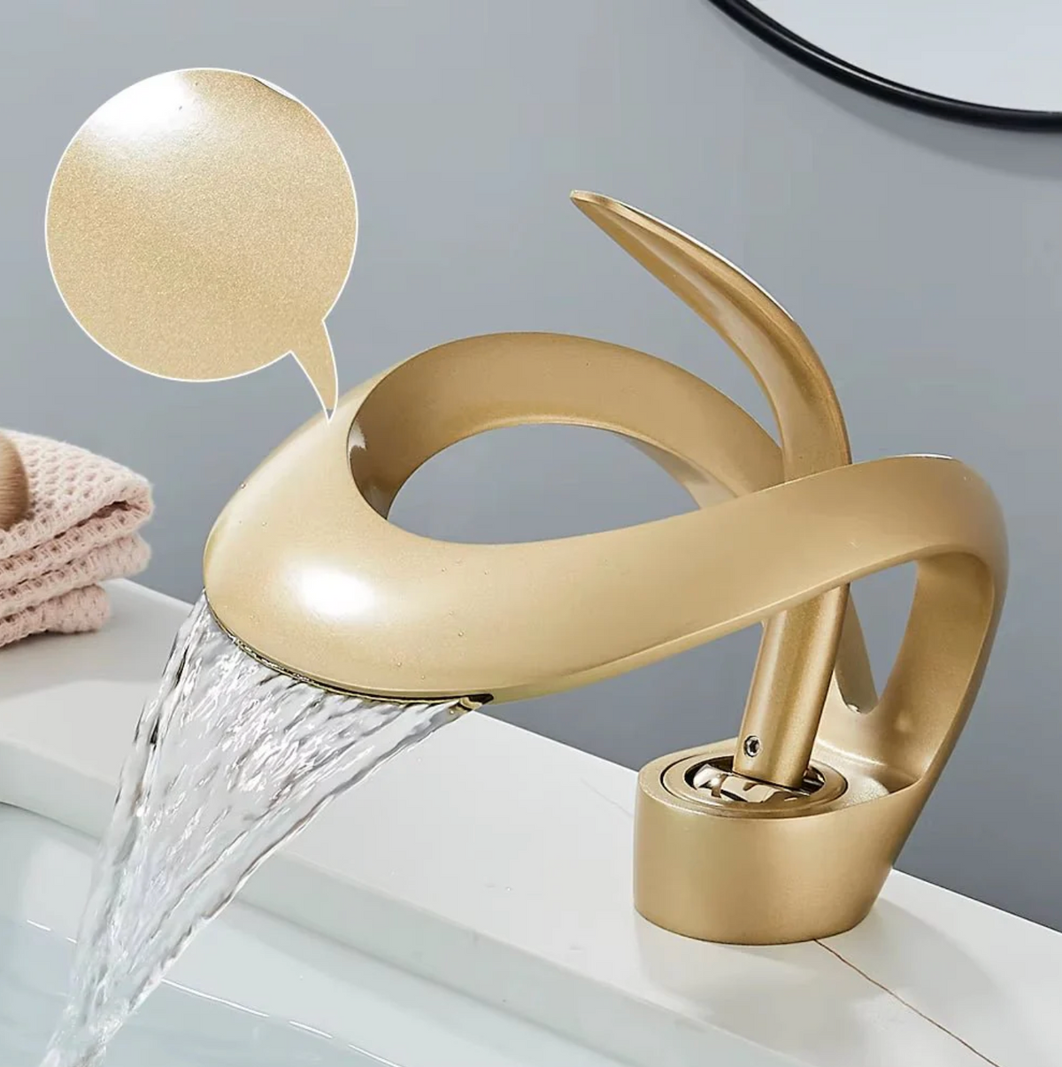 Robinet lavabo cascade design – Mitigeur en laiton durable