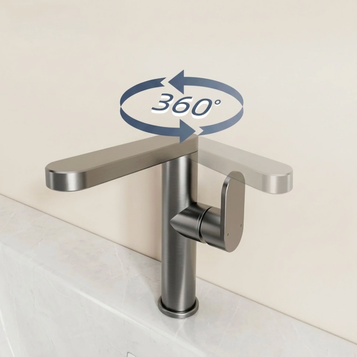 Mitigeur lavabo gris – Robinet salle de bain 360° chaud/froid