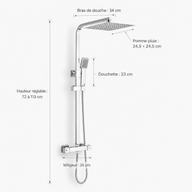Colonne de Douche Thermostatique Chrome – Pluie / Douchette