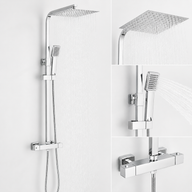 Colonne de Douche Thermostatique Chrome – Pluie / Douchette