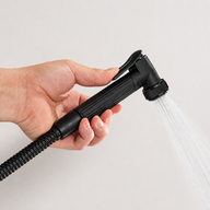 Colonne de Douche Thermostatique avec Affichage Digital – Pluie et Douchette - Noir mat & Chrome