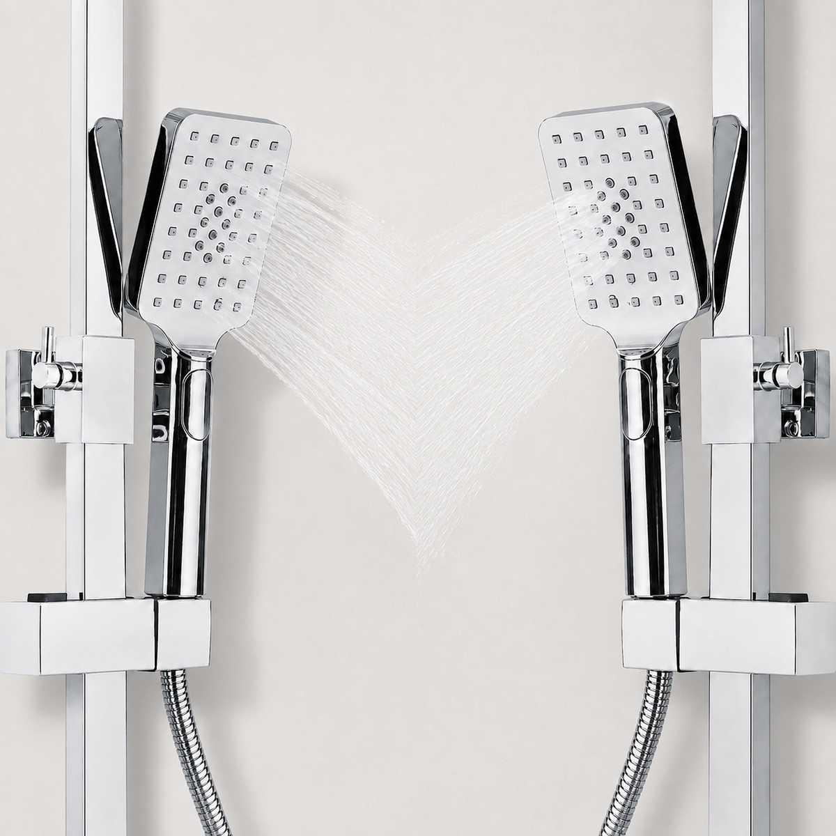 Colonne de Douche Thermostatique avec Affichage Digital – Douche Pluie (Noir / Chrome)- Chrome