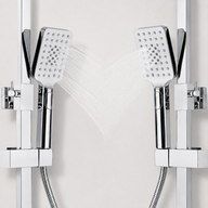 Colonne de Douche Thermostatique avec Affichage Digital – Pluie et Douchette - Noir mat & Chrome