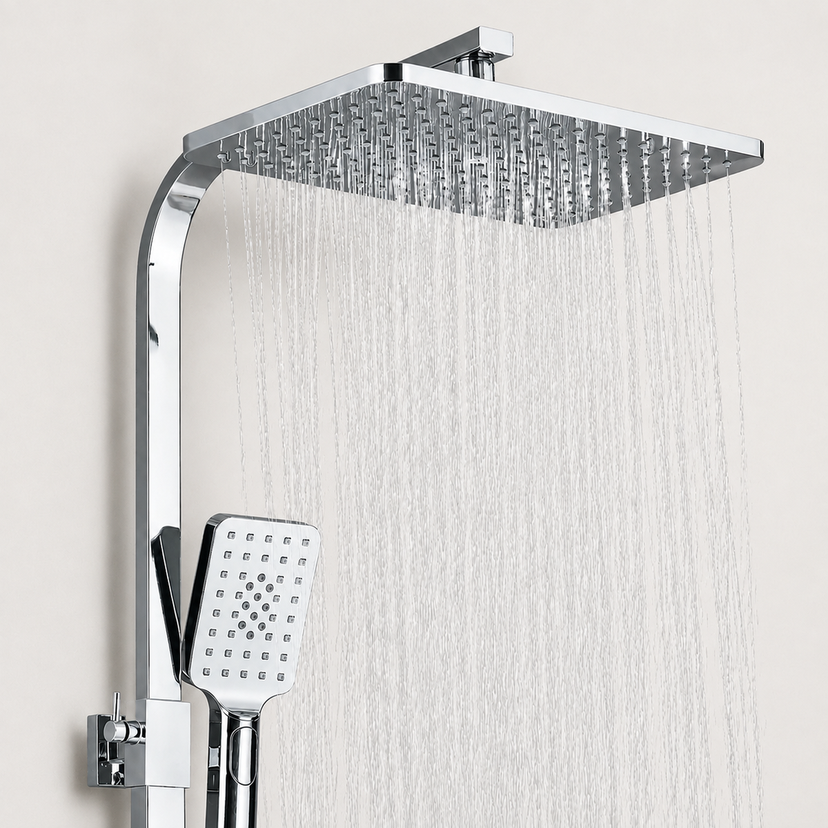 Colonne de Douche Thermostatique avec Affichage Digital – Douche Pluie (Noir / Chrome)- Chrome
