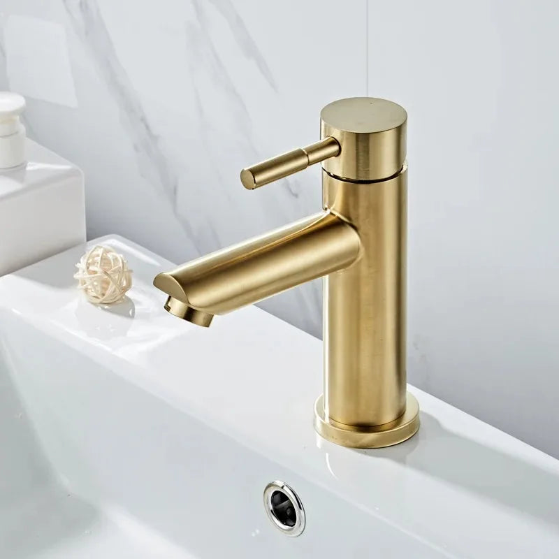 Mitigeur Lavabo Or Brossé – Robinet Salle de Bain (4 Tailles)