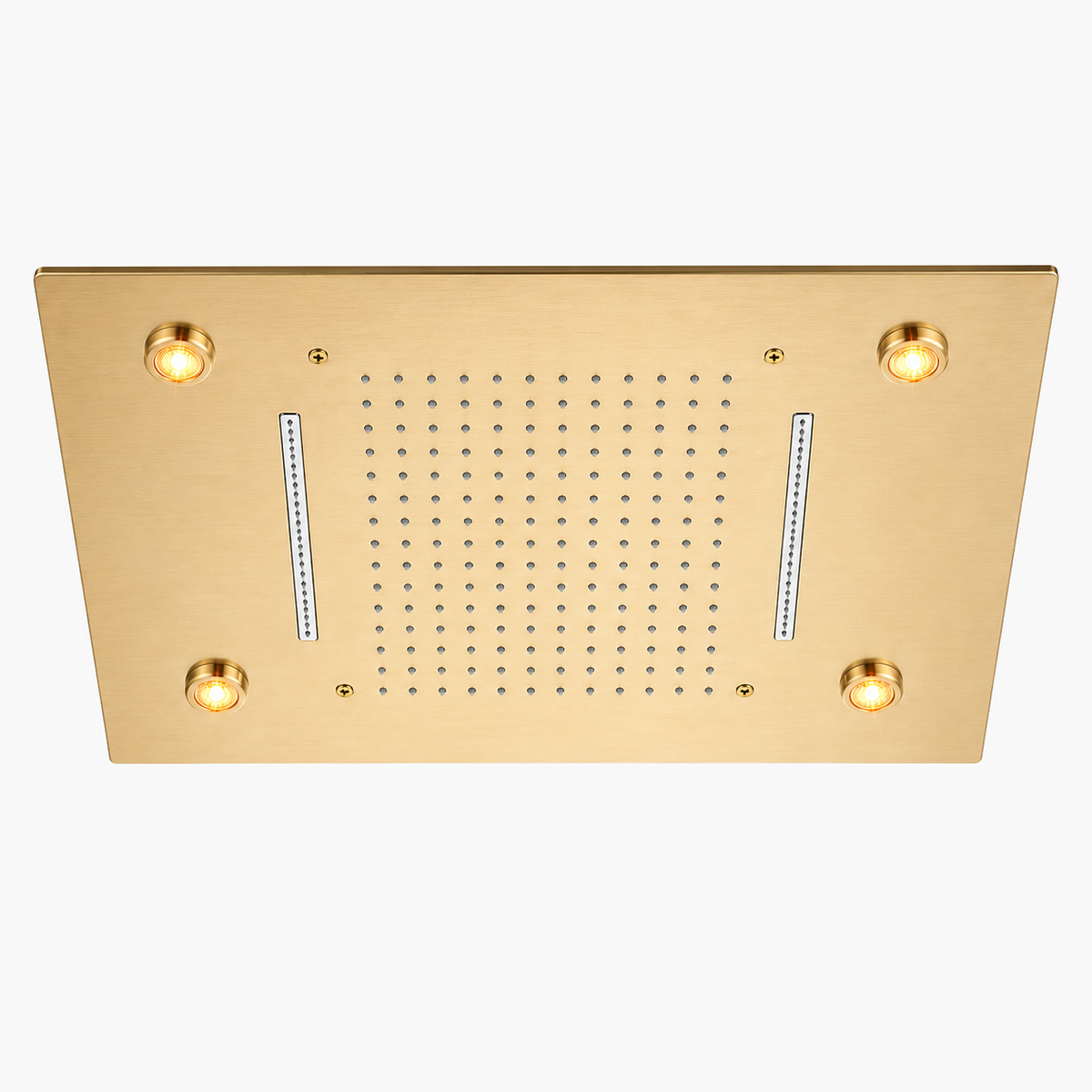 Colonne de Douche Encastrable Luxe LED – Pluie & Cascade, Douchette - Or