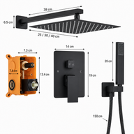 Colonne de Douche Encastrable Noir Mat – Luxe & Confort au Quotidien - Noir mat