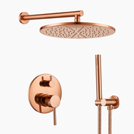 Colonne de Douche Encastrable Ronde – Pluie & Douchette - Or rose