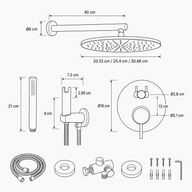 Colonne de Douche Encastrable Ronde – Pluie & Douchette - Or rose