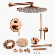 Colonne de Douche Encastrable Ronde – Pluie & Douchette - Or rose