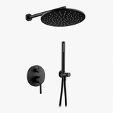 Colonne de Douche Encastrable Ronde – Pluie & Douchette - Noir mat
