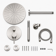 Colonne de Douche Encastrable Ronde – Pluie & Douchette - Or rose