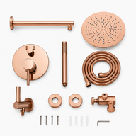 Colonne de Douche Encastrable Ronde – Pluie & Douchette - Noir mat