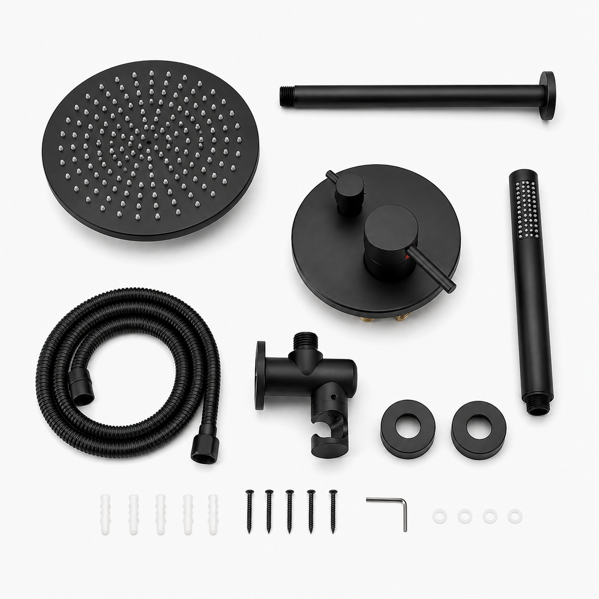Colonne de Douche Encastrable Ronde – Pluie & Douchette - Or rose