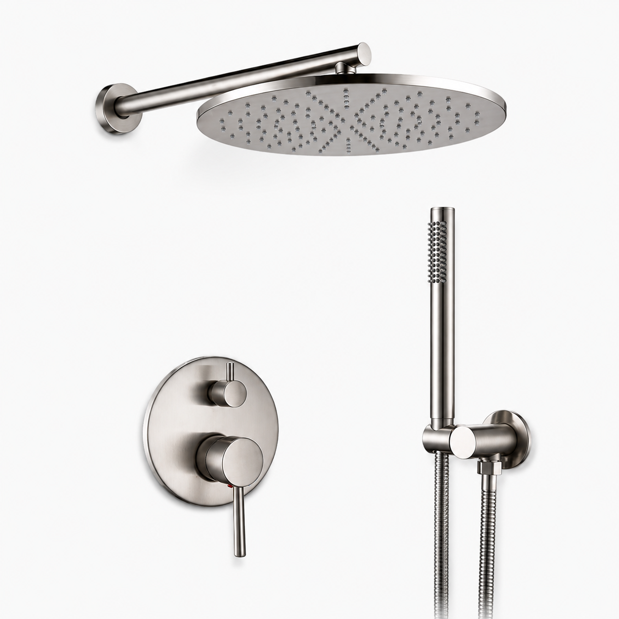 Colonne de Douche Encastrable Ronde – Pluie & Douchette - Or rose