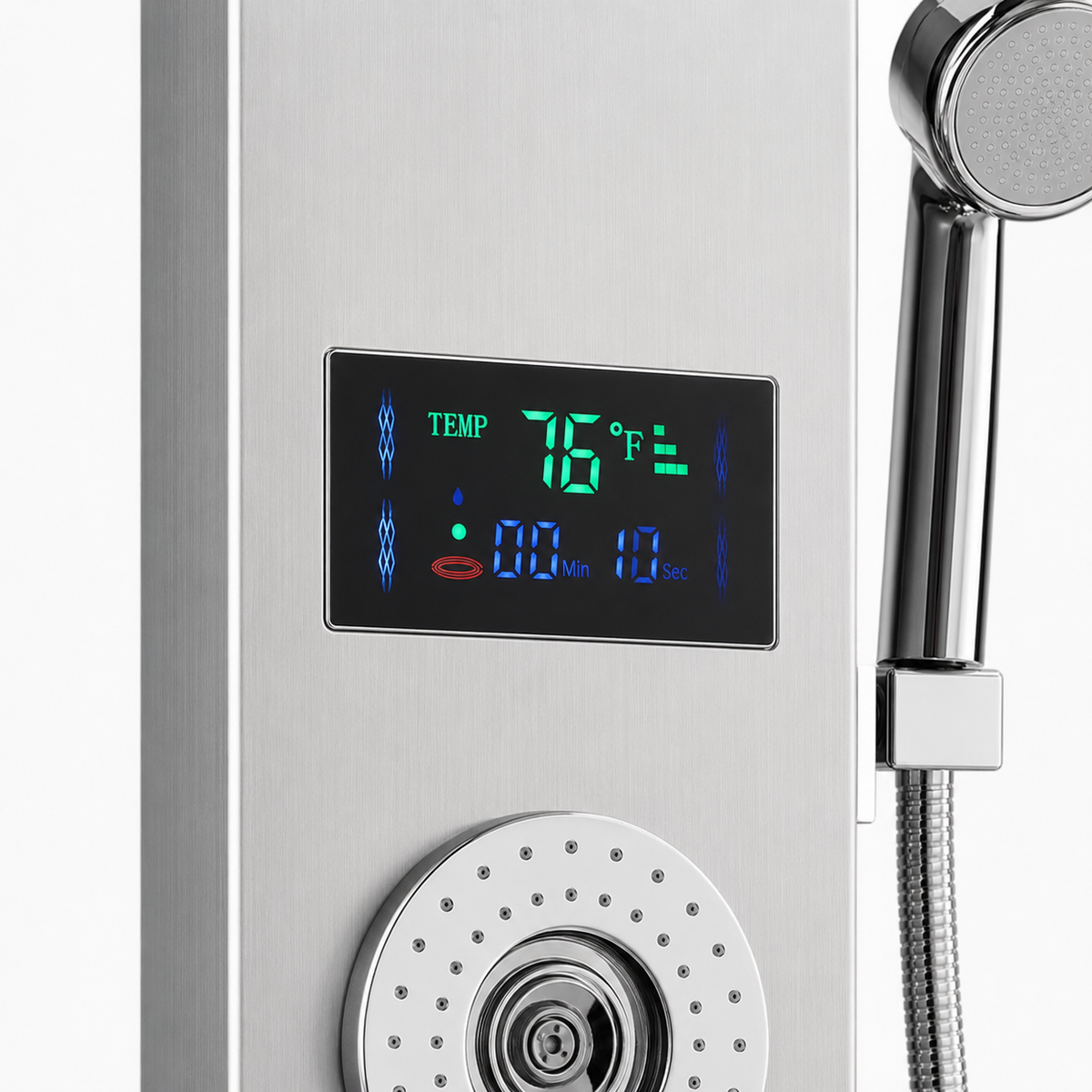 Colonne de Douche Hydromassante Chrome à Affichage Digital LED – Massage & Détente