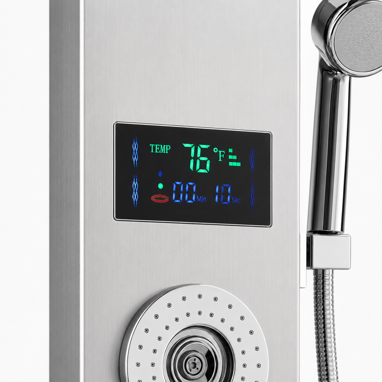 Colonne de Douche Hydromassante Chrome à Affichage Digital LED – Massage & Détente