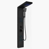 Colonne de Douche Hydromassante – Pluie, Cascade & Jets LED - Noir mat