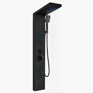 Colonne de Douche Hydromassante – Pluie, Cascade & Jets LED - Noir mat