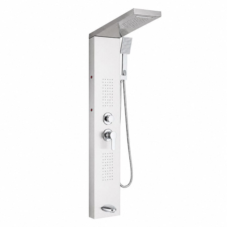 Colonne de Douche Hydromassante – Pluie, Cascade & Jets LED - Chrome