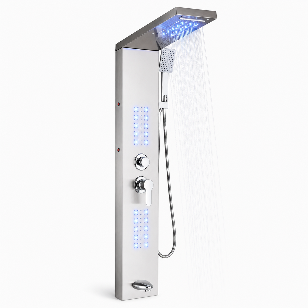 Colonne de Douche Hydromassante – Pluie, Cascade & Jets LED - Noir mat