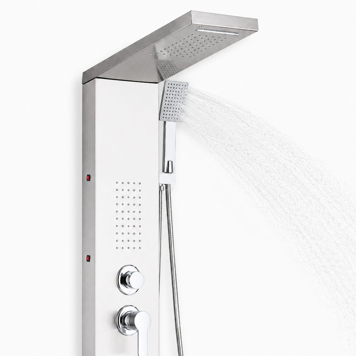 Colonne de Douche Hydromassante – Pluie, Cascade & Jets LED - Noir mat