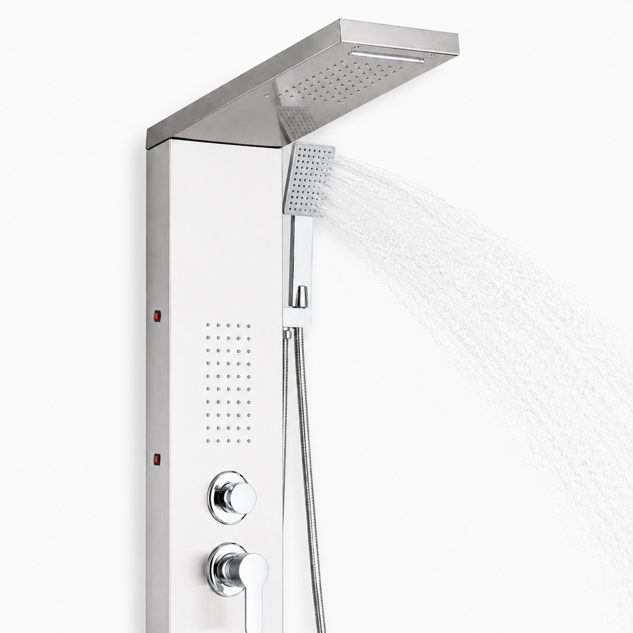 Colonne de Douche Hydromassante – Pluie, Cascade & Jets LED - Noir mat