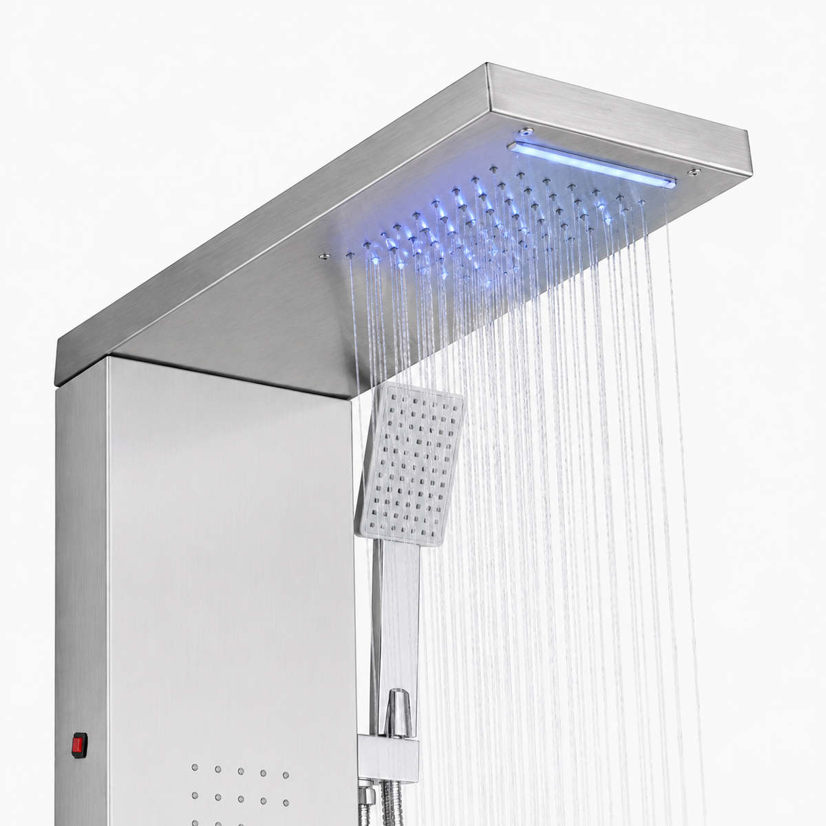 Colonne de Douche Hydromassante – Pluie, Cascade & Jets LED - Noir mat