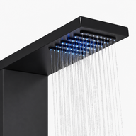 Colonne de Douche Hydromassante – Pluie, Cascade & Jets LED - Noir mat