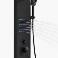 Colonne de Douche Hydromassante – Pluie, Cascade & Jets LED - Noir mat