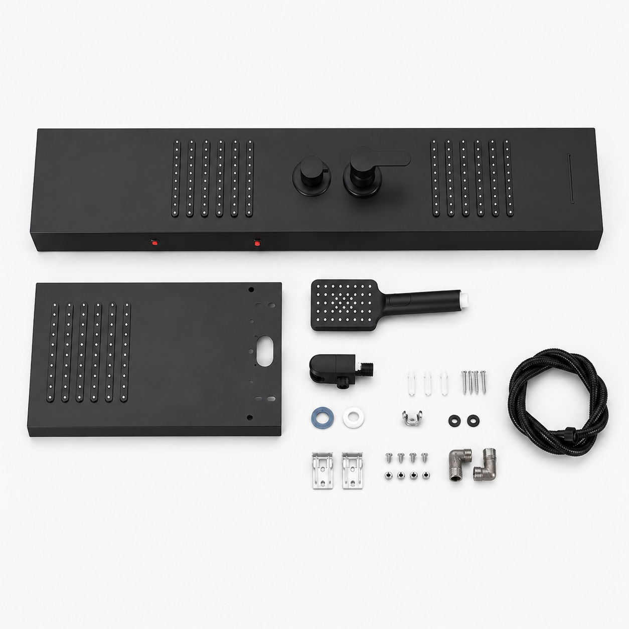 Colonne de Douche Hydromassante – Pluie, Cascade & Jets LED - Noir mat