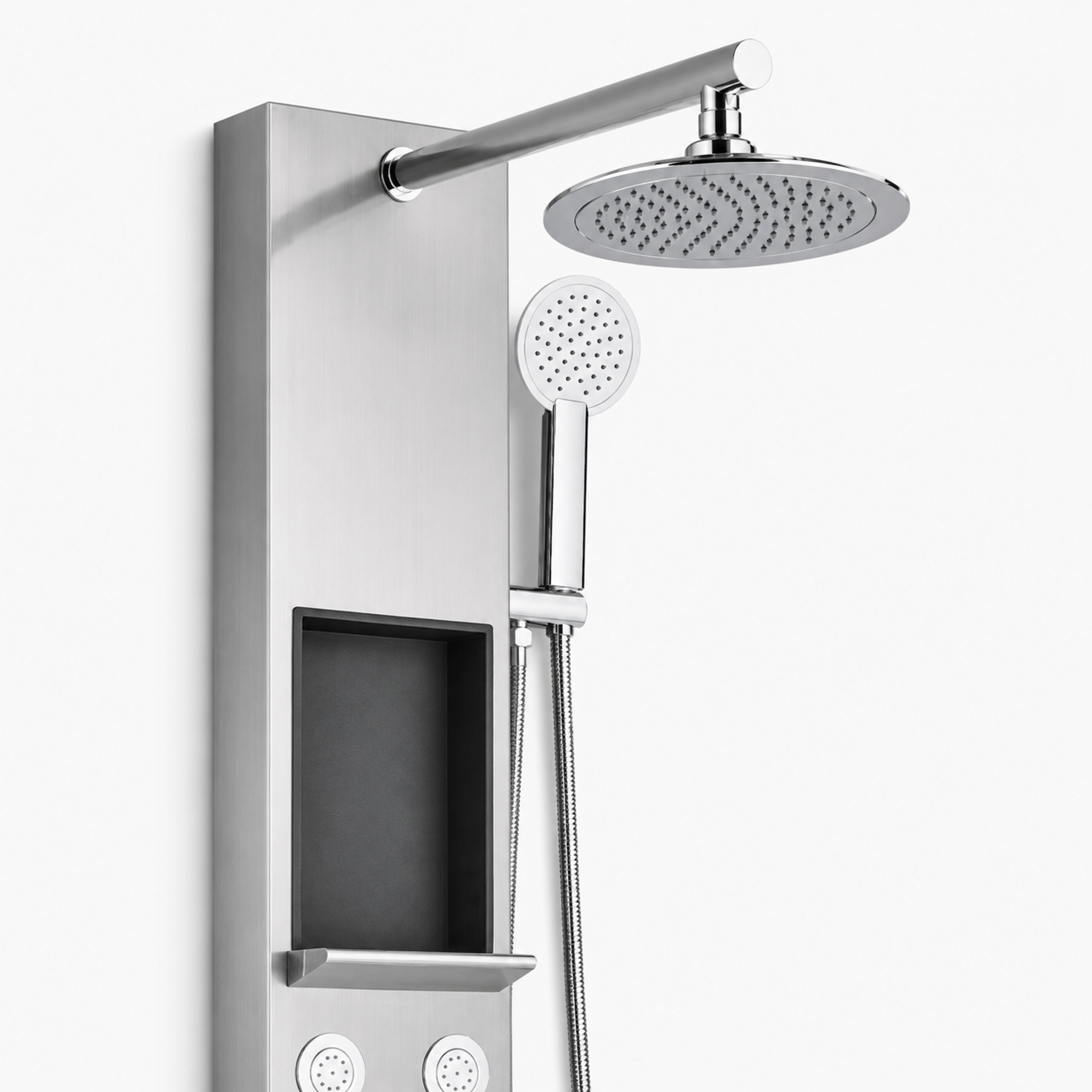 Colonne de Douche Hydromassante – Jets de Massage & Rangement Intégré - Chrome